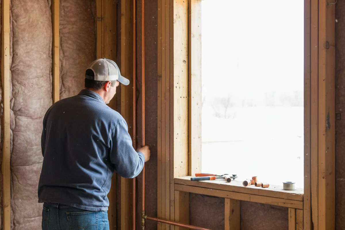 Licensed plumber running new copper supply lines in a Andersonville home